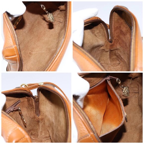 GUCCI Shoulder Bag Leather Brown Gold Auth - Picture 16 of 16
